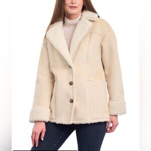 Lucky Brand Women s Faux-Shearling Button-Front Coat